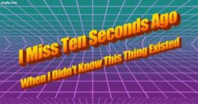 I miss ten seconds ago | image tagged in i miss ten seconds ago | made w/ Imgflip meme maker