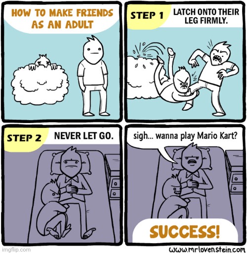 Making friends as an adult | image tagged in friends,friend,adult,adults,comics,comics/cartoons | made w/ Imgflip meme maker