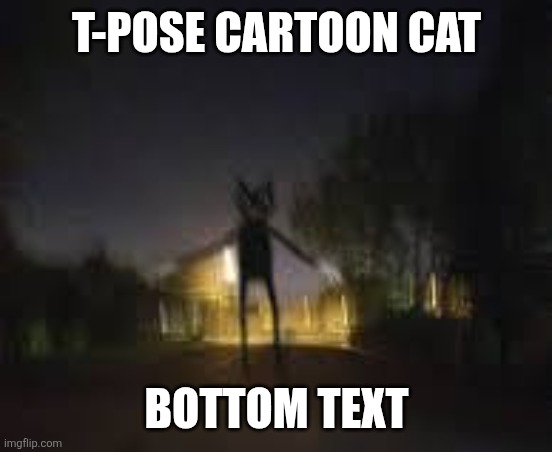 Bro is t-posing | T-pose cartoon cat; Bottom text | image tagged in cartoon cat,t pose,goofy ahh | made w/ Imgflip meme maker