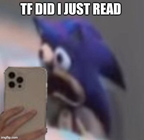 Sonic traumatized | TF did I just read | image tagged in sonic traumatized | made w/ Imgflip meme maker