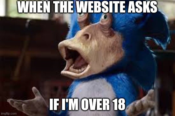 Idk | When the website asks; If i'm over 18 | image tagged in images 7 jpeg,funny,memes,meme,funny memes,funny meme | made w/ Imgflip meme maker