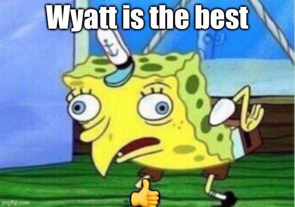 Mocking Spongebob Meme | Wyatt is the best; 👍 | image tagged in memes,mocking spongebob | made w/ Imgflip meme maker