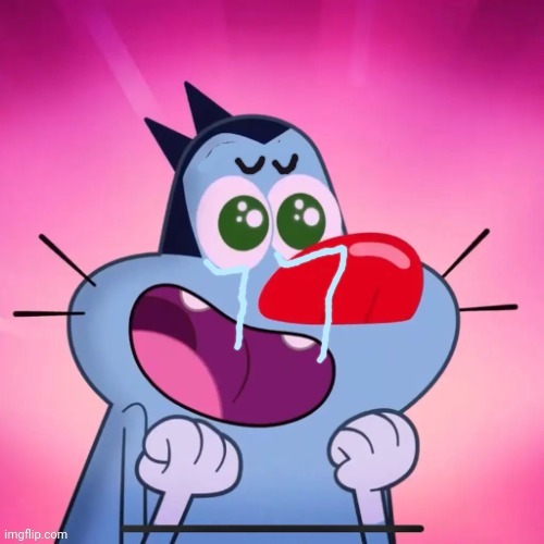 Me if Kolton was banned and in Hades | image tagged in oggy crying in joy | made w/ Imgflip meme maker