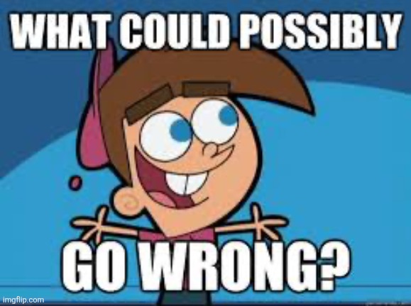 image tagged in what could possibly go wrong | made w/ Imgflip meme maker