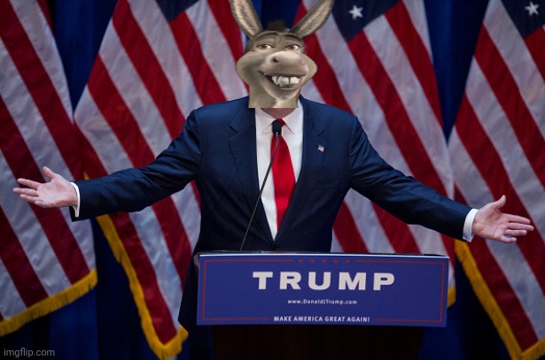 Donkey Trump | image tagged in donald trump | made w/ Imgflip meme maker