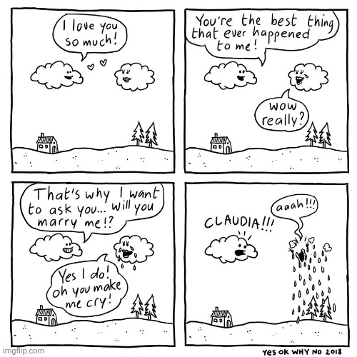 Claudia | image tagged in clouds,cloud,cry,rain,marry,comics/cartoons | made w/ Imgflip meme maker