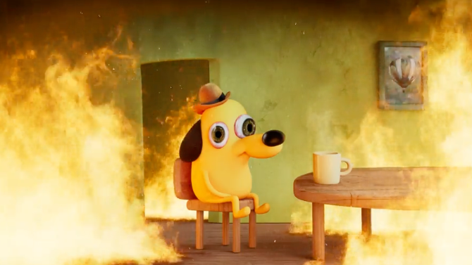 This is fine Blank Meme Template