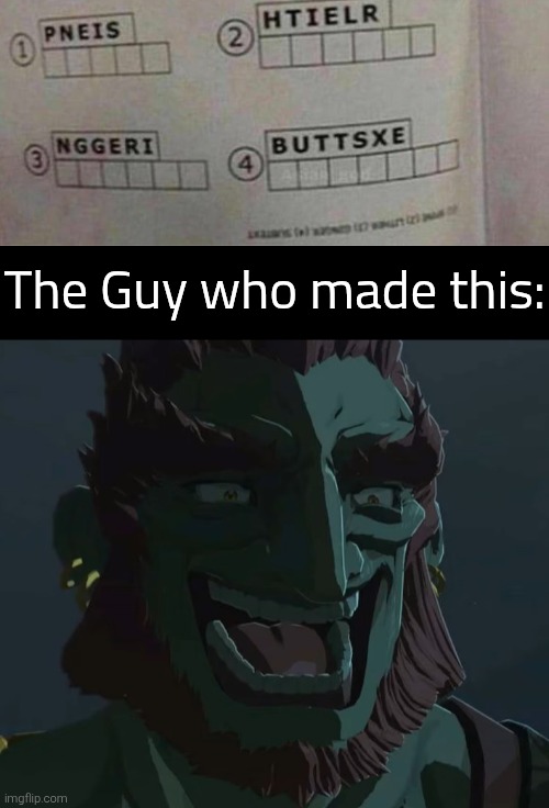 Oh dear God... | The Guy who made this: | image tagged in troll ganondorf,words | made w/ Imgflip meme maker