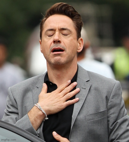 image tagged in relieved rdj | made w/ Imgflip meme maker
