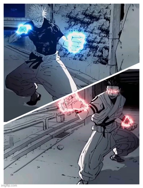 botslayer vs daffinee who can larp the hardest | image tagged in gojo vs sukuna meme template | made w/ Imgflip meme maker