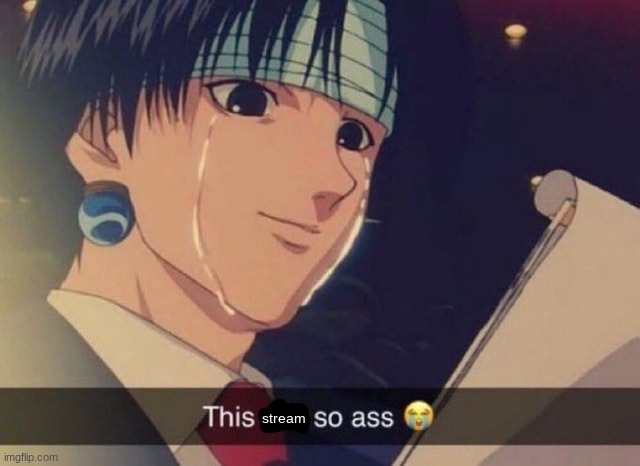 this stream is so ass | stream | image tagged in this s t so ass | made w/ Imgflip meme maker