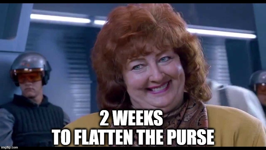 2 Weeks, To Flatten the Purse | 2 weeks 
to flatten the purse | image tagged in 2 weeks,lockdown,economy,economics,war | made w/ Imgflip meme maker