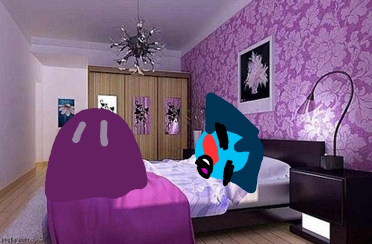 Oggy is sleeping... | image tagged in pink bedroom | made w/ Imgflip meme maker