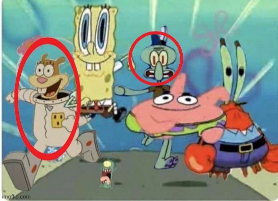 We still got 2 spots left for the shared temp who wants sandy or Squidward | made w/ Imgflip meme maker