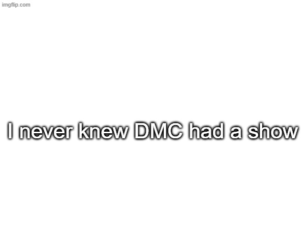 I never knew DMC had a show | made w/ Imgflip meme maker