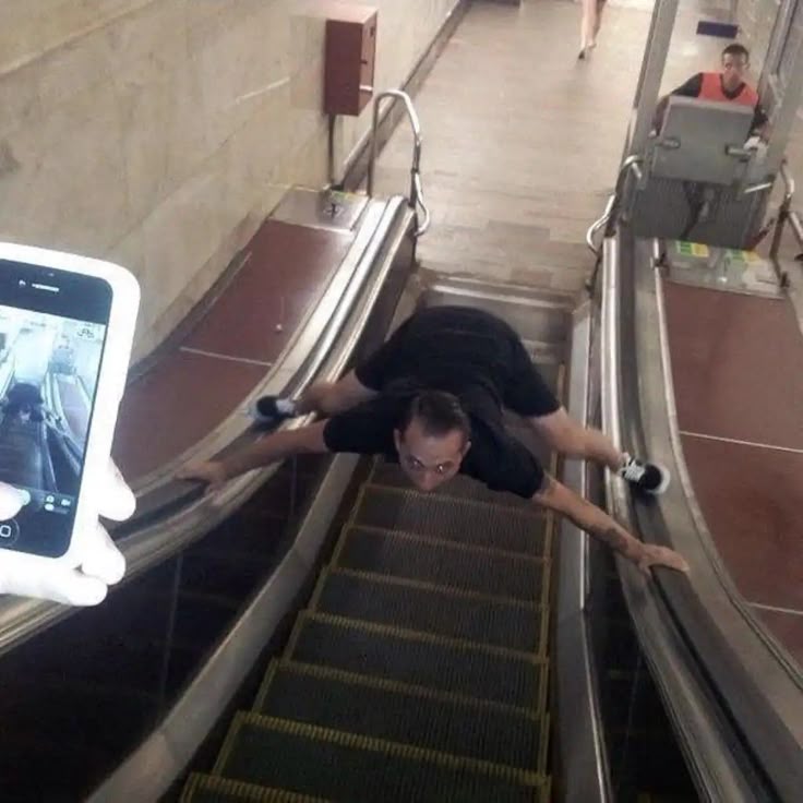 High Quality Escalator man Blank Meme Template