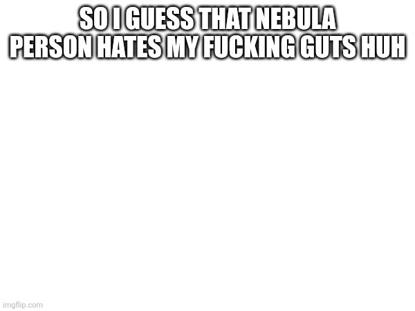 So i guess that nebula person hates my fucking guts huh | made w/ Imgflip meme maker