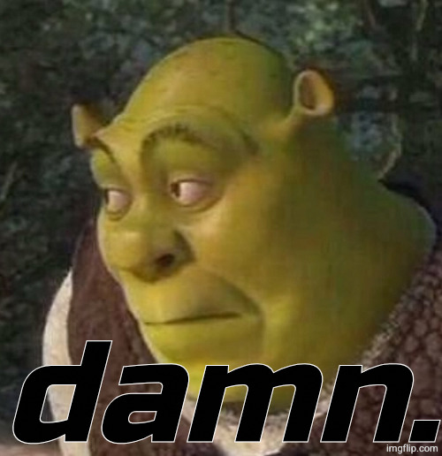 Shrek | damn. | image tagged in shrek | made w/ Imgflip meme maker