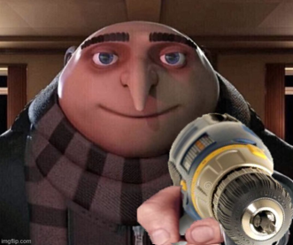 Gru with Power Drill Blank Meme Template