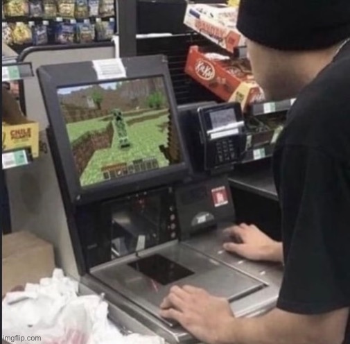 image tagged in msmg,funny,supermarket,grocery store,video games,minecraft | made w/ Imgflip meme maker