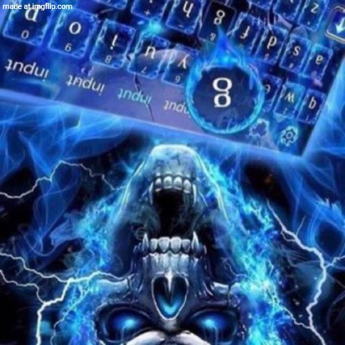 cool blue skeleton and keyboard with the letter G highlighted | image tagged in cool blue skeleton and keyboard with the letter g highlighted | made w/ Imgflip meme maker