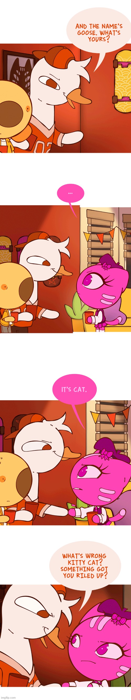 image tagged in party,dog,cat,goose,handshake,jerk | made w/ Imgflip meme maker