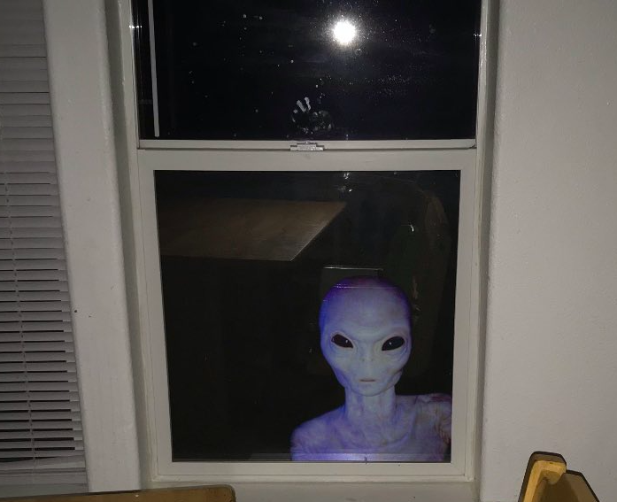 Alien window Blank Meme Template