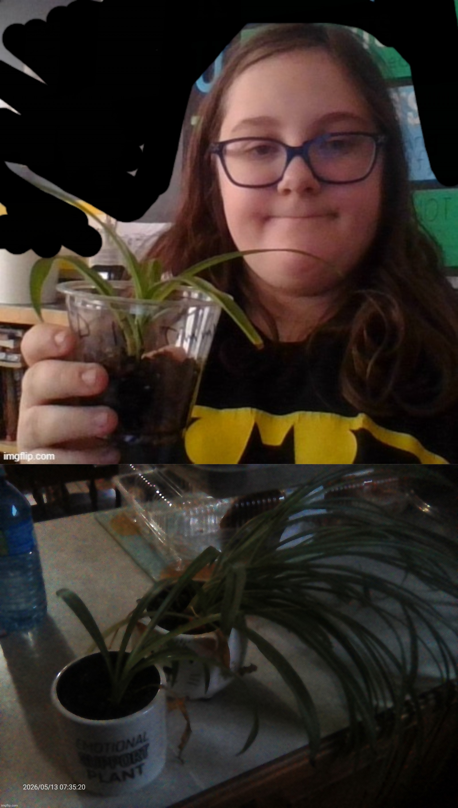 Its amazing how my plant Timmy has grown since 2 and a half years have pass! He even had a child of his own! | made w/ Imgflip meme maker
