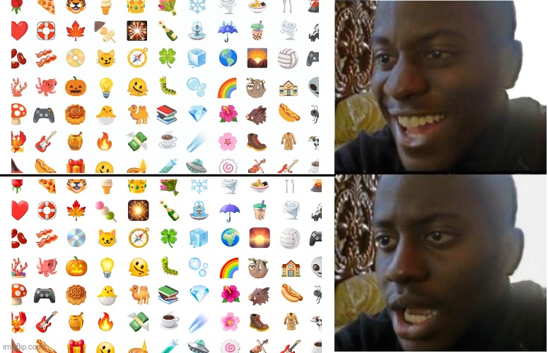 I have a word with Google: Why would you do this to your emojis again? | image tagged in disappointed black guy,google,android,emoji,memes,3d | made w/ Imgflip meme maker