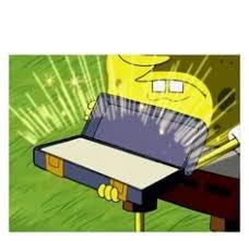 High Quality SpongeBob with a box Blank Meme Template