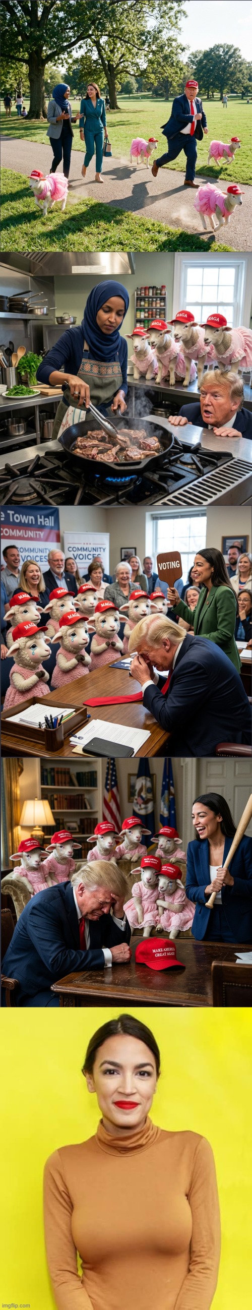 THE DEMOCRATS ARE COMING!  THE DEMOCRATS ARE COMING!  THE DEMOCRATS ARE COMING! | image tagged in donald trump,democrats,republicans,make america great again,ilhan omar,aoc | made w/ Imgflip meme maker