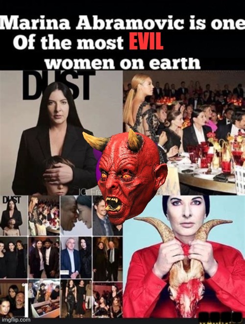 The most evil woman on earth | image tagged in marina abramovic,worse than hitler | made w/ Imgflip meme maker