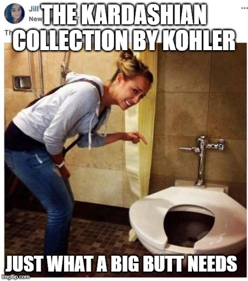 Custom Toilets by Kohler. | The Kardashian Collection By Kohler; Just What a Big Butt Needs | image tagged in custom toilets by kohler,big butts | made w/ Imgflip meme maker