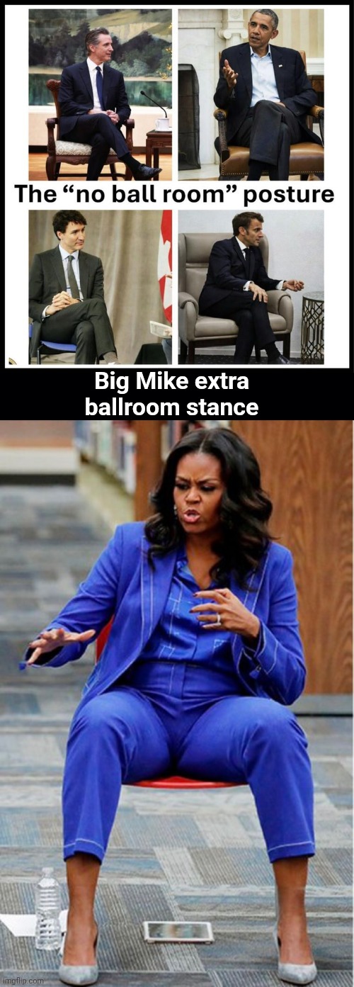 Big Mike needs extra bakk | Big Mike extra ballroom stance | image tagged in img 44 jpeg,black background,big mike | made w/ Imgflip meme maker
