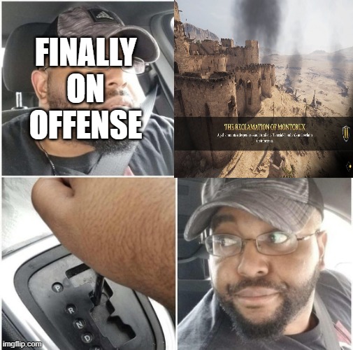 back up | finally on offense | image tagged in back up | made w/ Imgflip meme maker