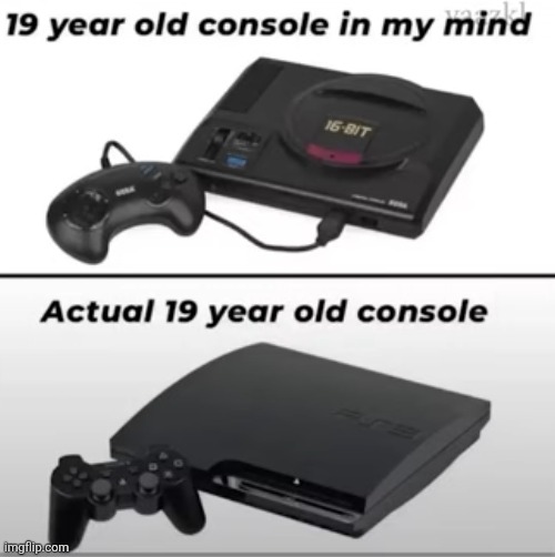 image tagged in old,gaming,console,19,years,relatable | made w/ Imgflip meme maker