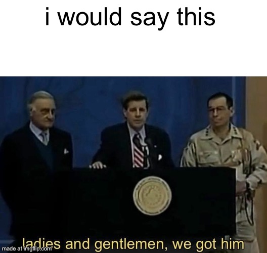 ladies and gentlemen we got him | i would say this | image tagged in ladies and gentlemen we got him | made w/ Imgflip meme maker