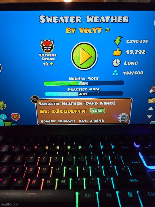 One jump away from 50%, I like this level tho | made w/ Imgflip meme maker