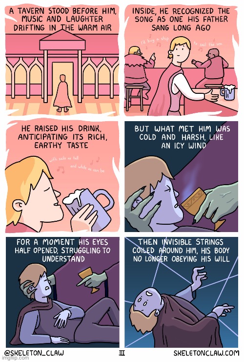 “Gavric’s Tale” - Pt. 3 | image tagged in comics,skeleton claw,gavrics tale,part three,adventure,invisible | made w/ Imgflip meme maker