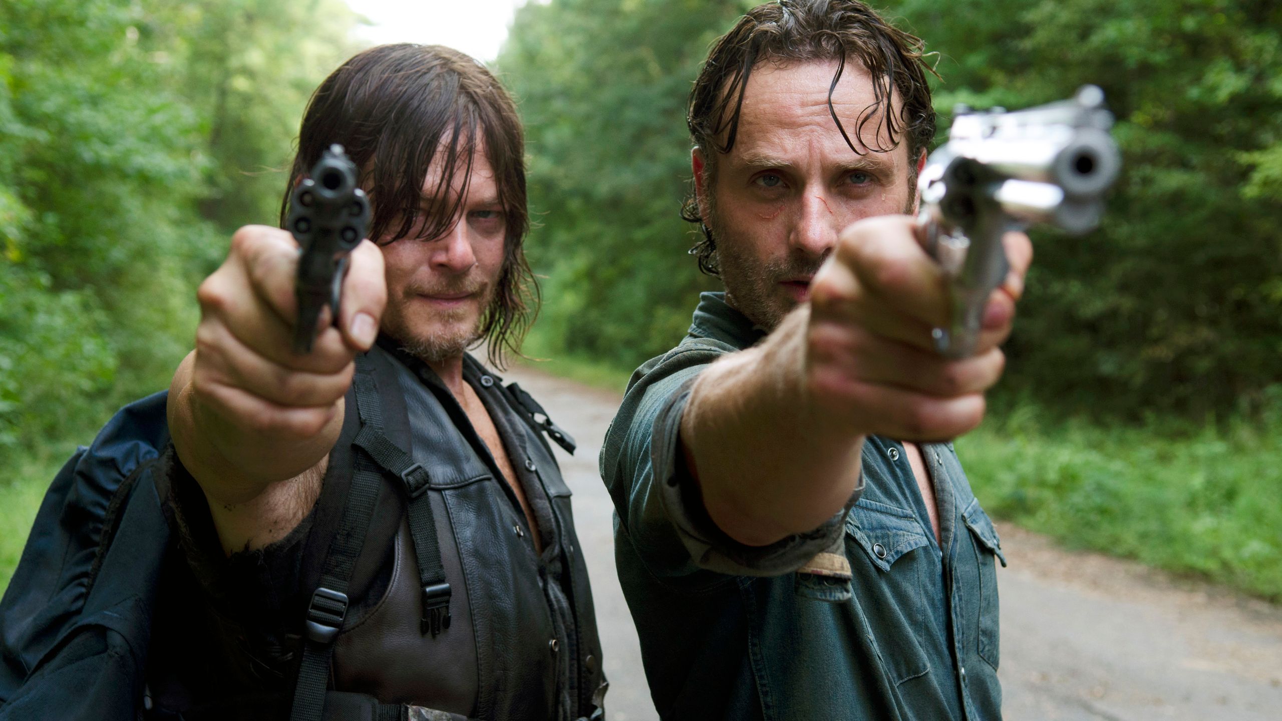 The waling dead series pointing gun Blank Meme Template