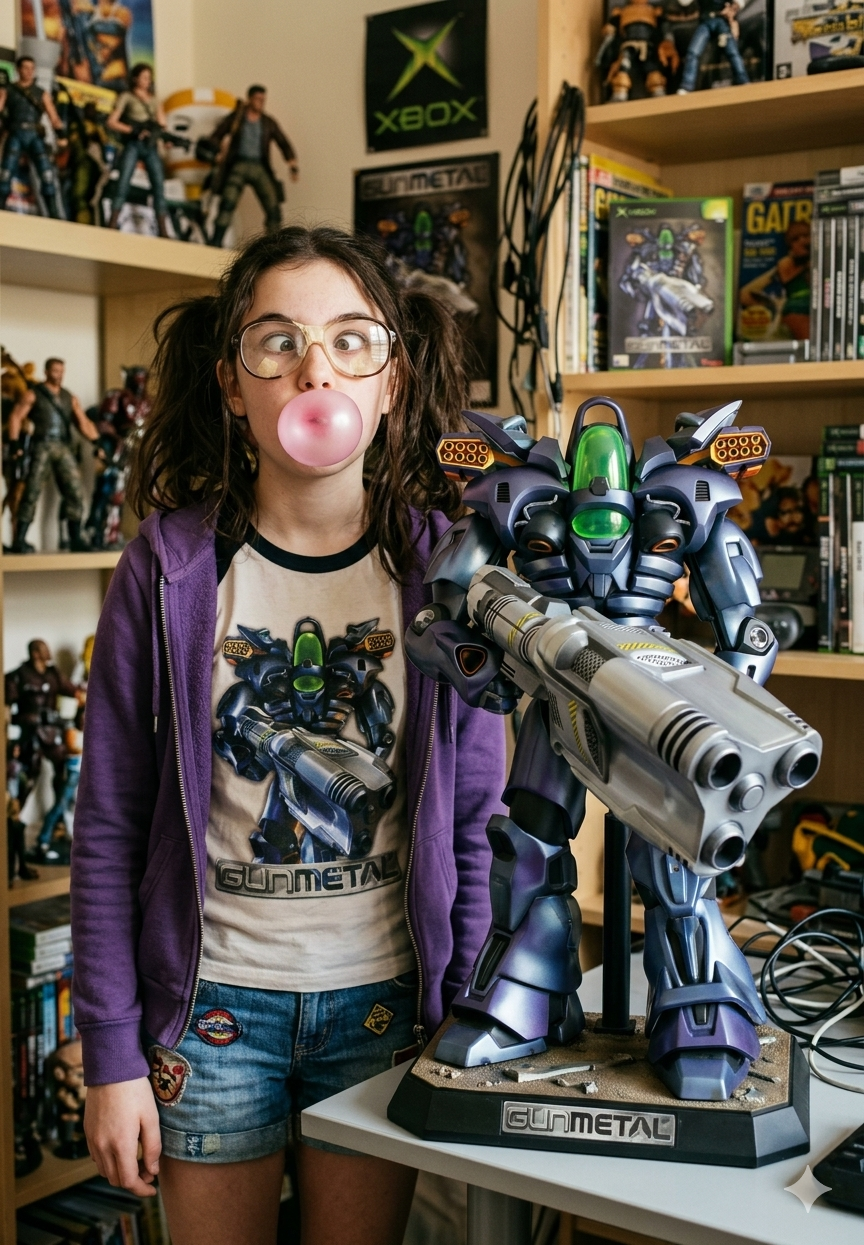 A nerd girl who loves Gun Metal and bubble gum Blank Meme Template