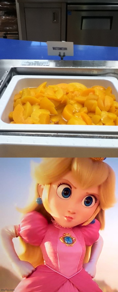 "Watermelon" | image tagged in princess peach mad,watermelon,peach,peaches,memes,you had one job | made w/ Imgflip meme maker