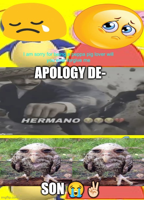 67!!!!!!!!!!! | Apology de-; Son 😭✌🏻 | image tagged in ruin this fill in meme 67 | made w/ Imgflip meme maker