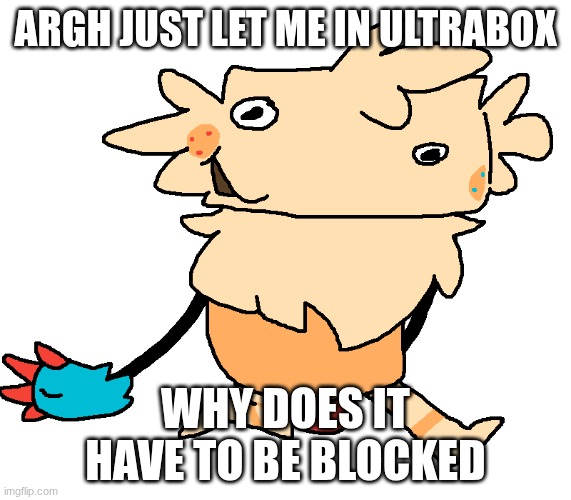 fuckin goof | argh just let me in ultrabox; why does it have to be blocked | image tagged in fuckin goof | made w/ Imgflip meme maker