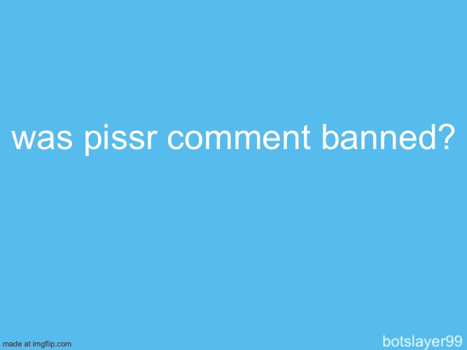 botslayer announcement temp | was pissr comment banned? | image tagged in botslayer announcement temp | made w/ Imgflip meme maker