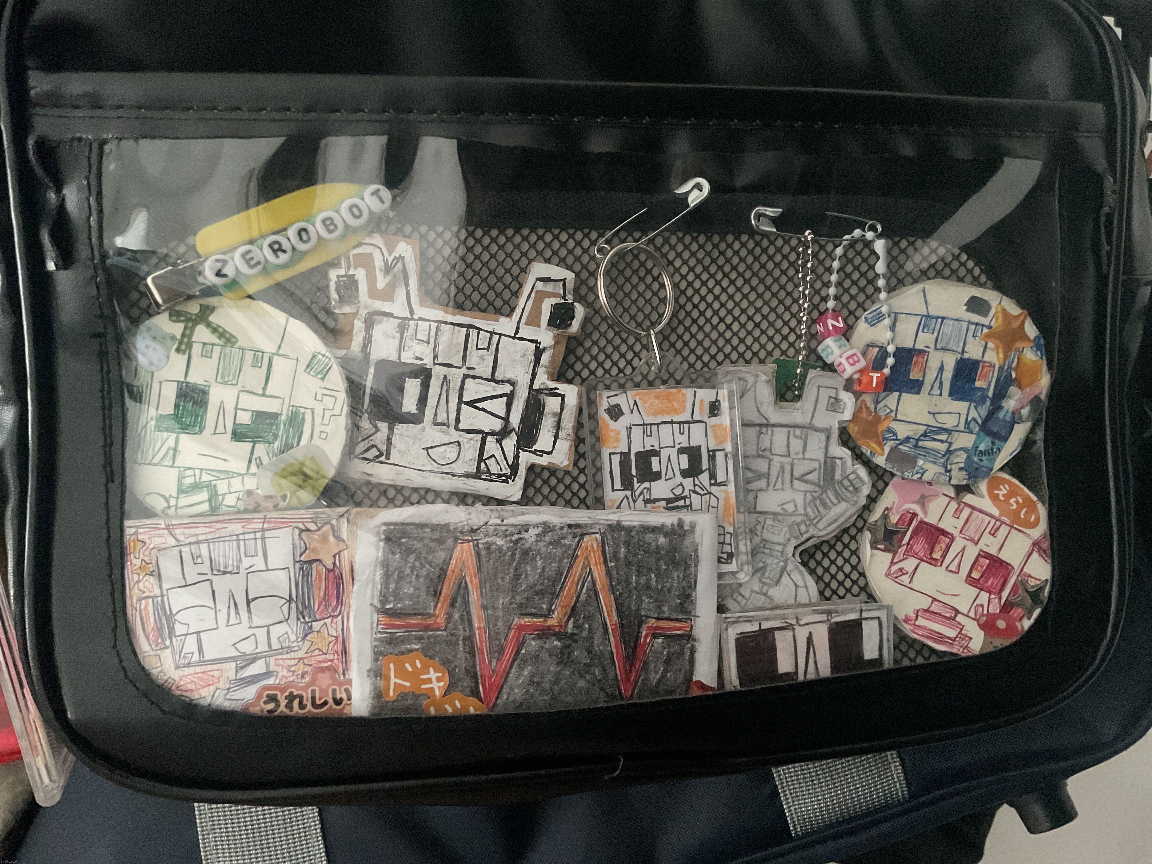 upgraded the zerobot itabag | image tagged in zerobot,oc,merch | made w/ Imgflip meme maker