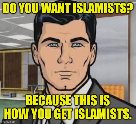 Every Time the Birth Rate Takes a Dive | Do you want Islamists? Because this is how you get Islamists. | image tagged in do you want ants archer | made w/ Imgflip meme maker