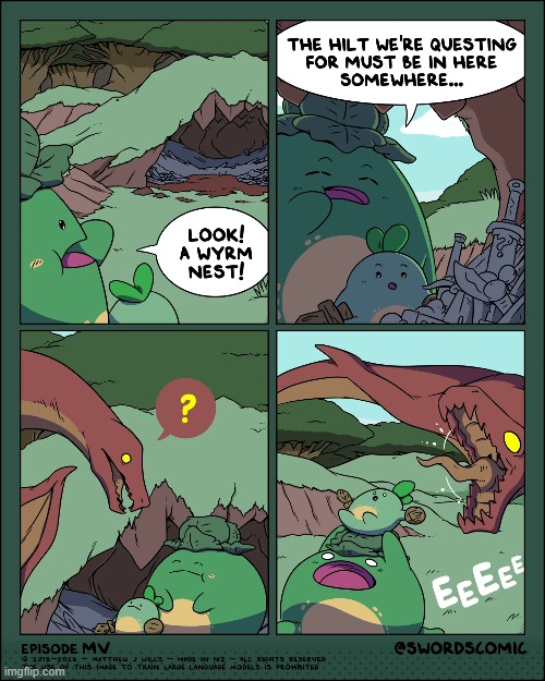 Run, Momma, run! | image tagged in swords,sprouts,nest,wyrm,run,running | made w/ Imgflip meme maker