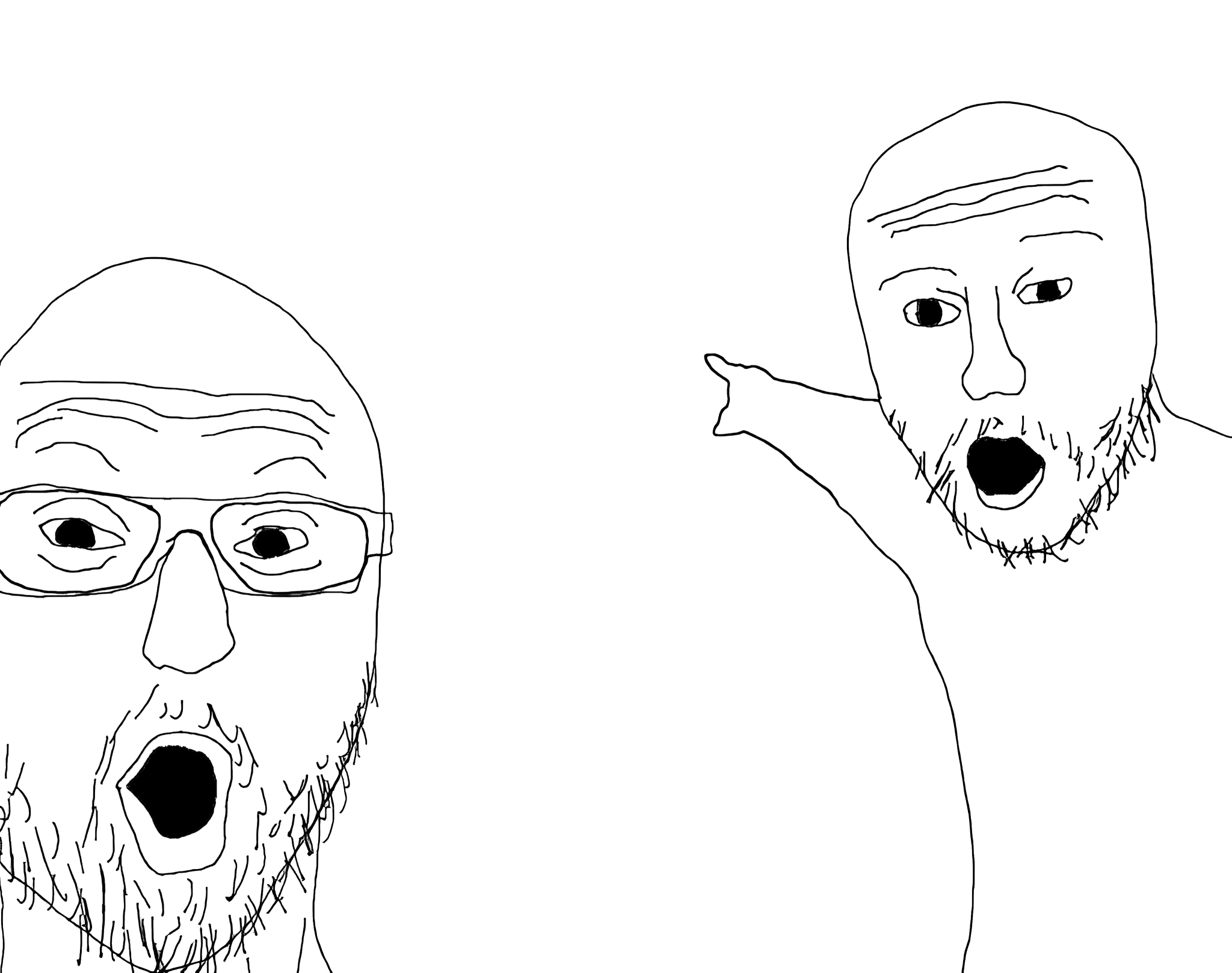soyjak pointing meme Blank Meme Template