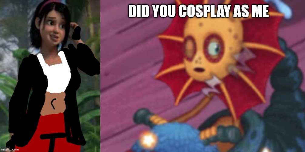 She woke up and chose confusion | Did you cosplay as me | image tagged in who dislikes sammy wearing a diaper | made w/ Imgflip meme maker